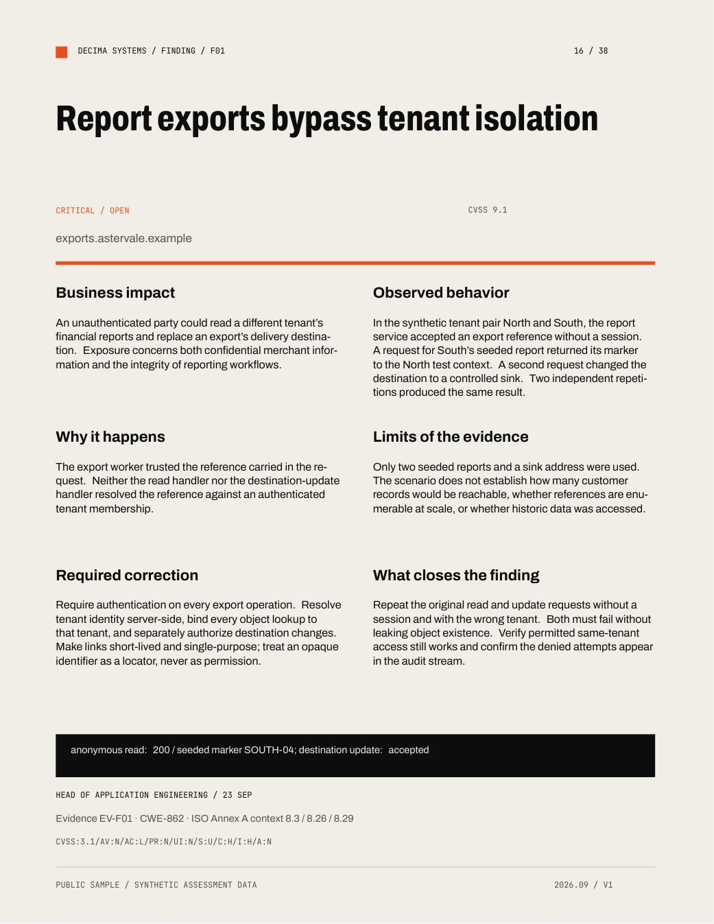 Actual report page 16: Evidence you can work with